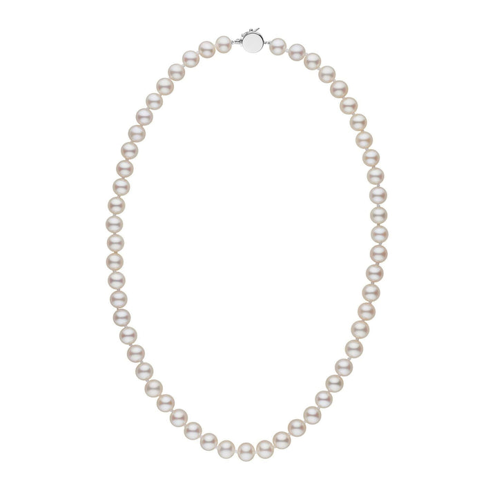 Personalized 18 Inch 7.5-8.0 mm AAA White Freshwater Pearl Circle Clasp Necklace
