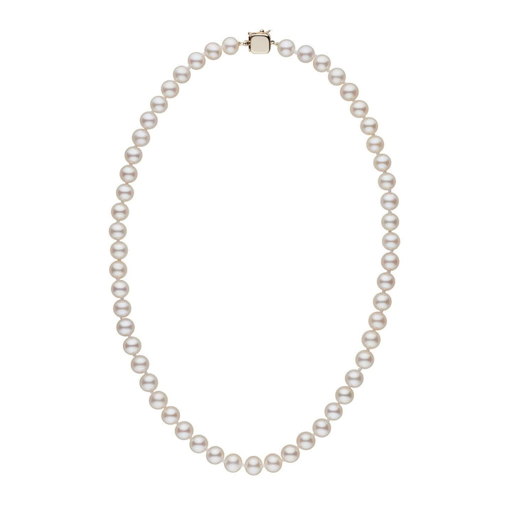 Personalized 18 Inch 7.5-8.0 mm AAA White Freshwater Pearl Square Clasp Necklace
