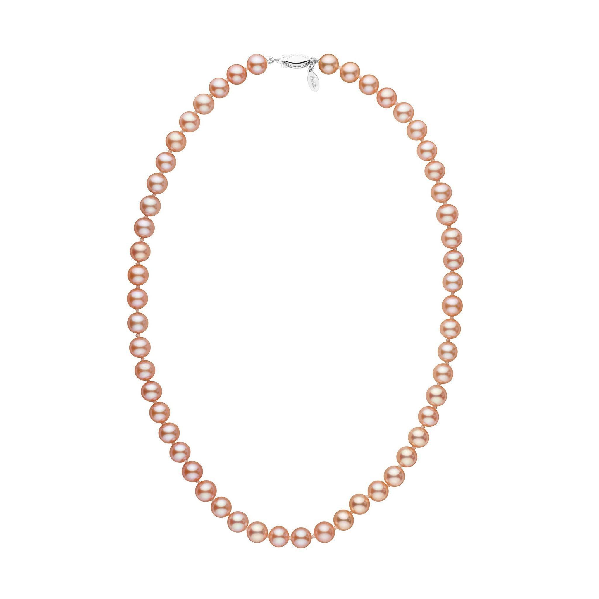 7.5-8.0 mm 18 Inch Pink to Peach Freshadama Freshwater Pearl Necklace