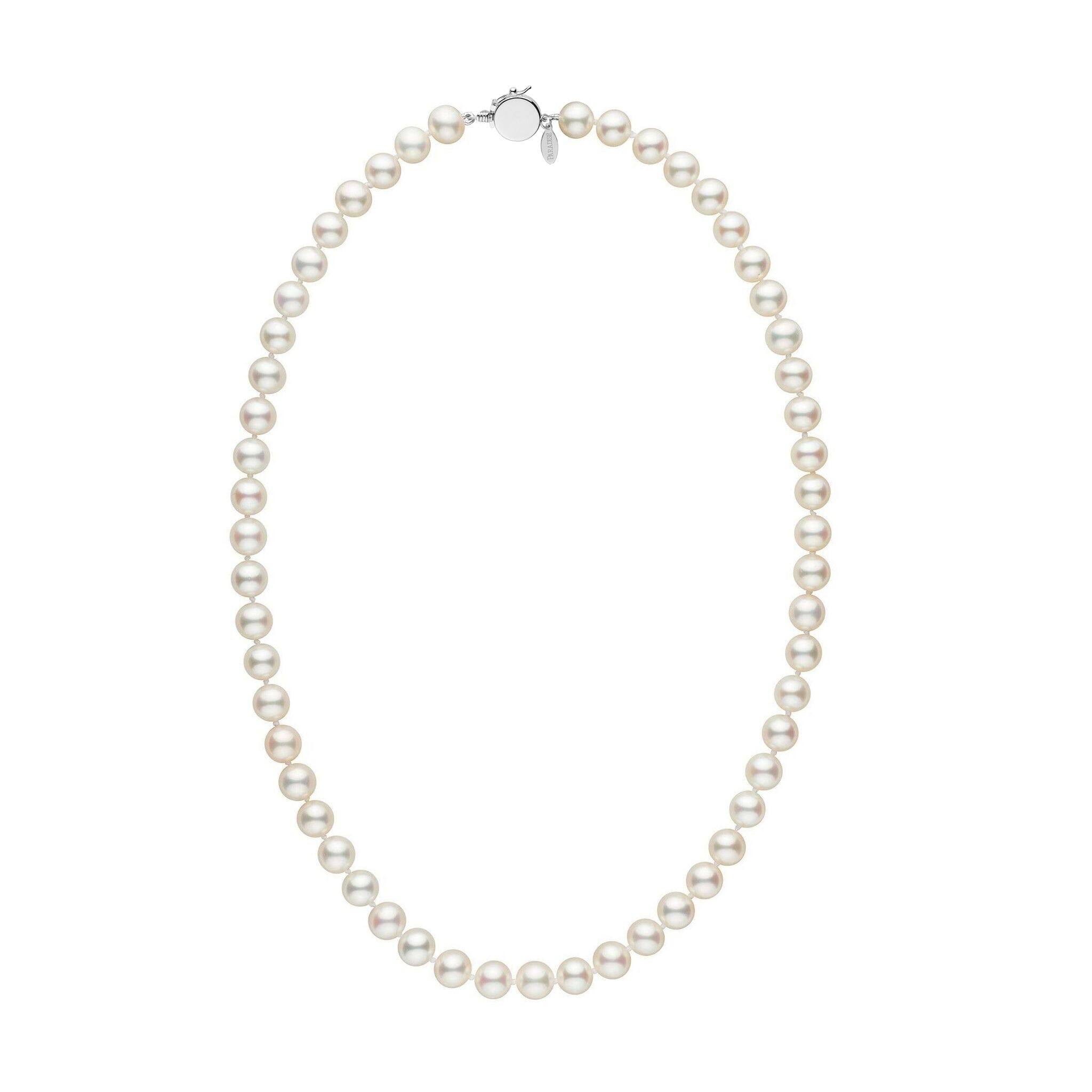 Personalized 18 Inch 7.5-8.0 mm White Freshadama Freshwater Pearl Circle Clasp Necklace