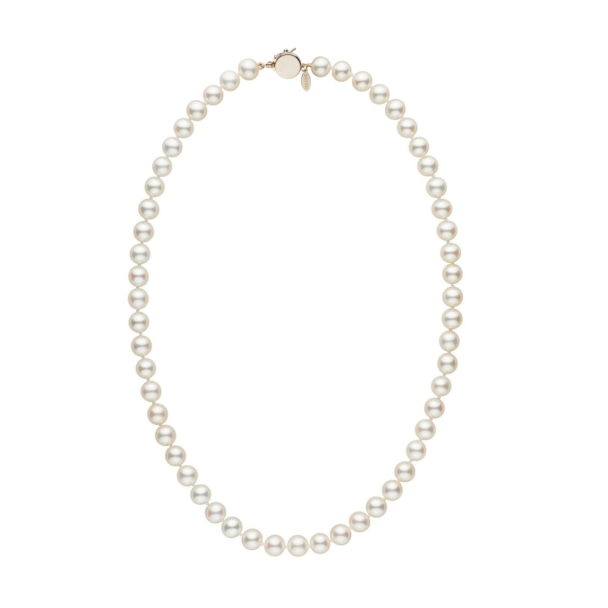 Personalized 18 Inch 7.5-8.0 mm White Freshadama Freshwater Pearl Circle Clasp Necklace