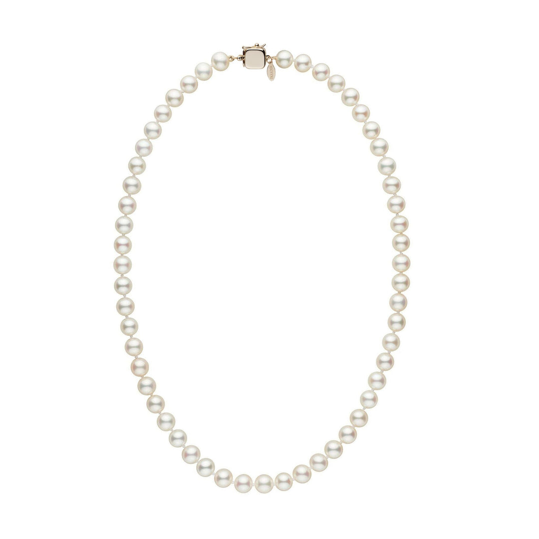 Personalized 7.5-8.0 mm White Freshadama Freshwater Pearl Square Clasp Necklace