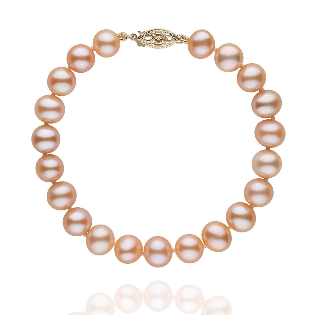 7.5-8.0 mm Pink to Peach Freshwater AA+ Pearl Bracelet
