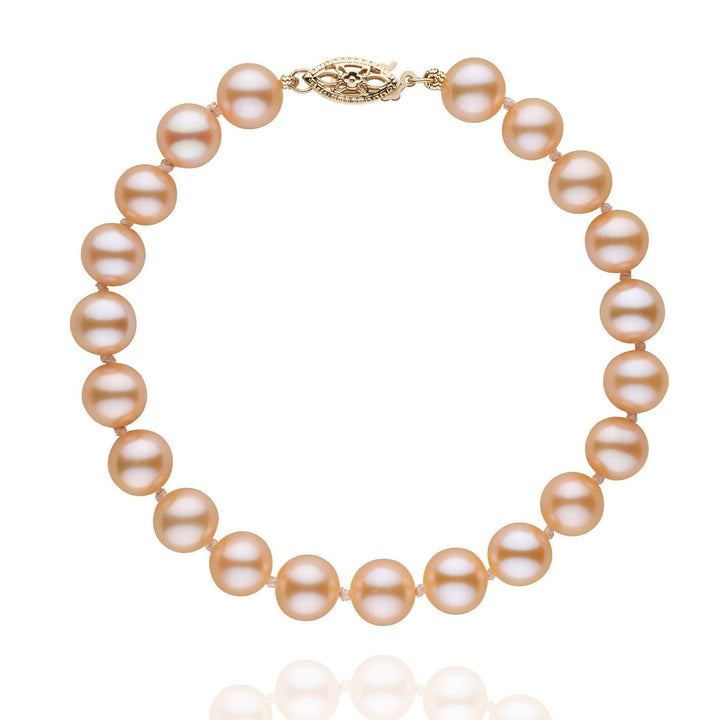 7.5-8.0 mm AAA Pink to Peach Freshwater Pearl Bracelet