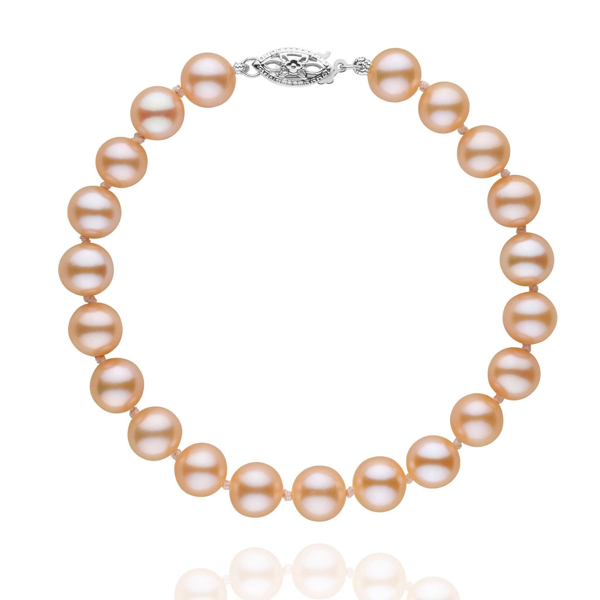 7.5-8.0 mm Pink to Peach Freshwater AAA Pearl Bracelet