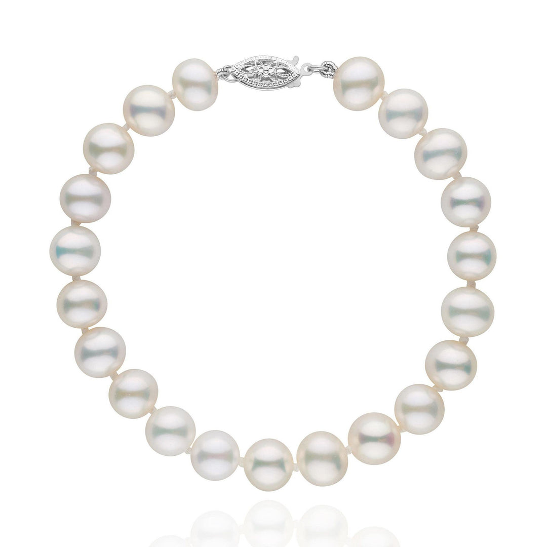 7.5-8.0 mm White Freshwater AA+ Pearl Bracelet