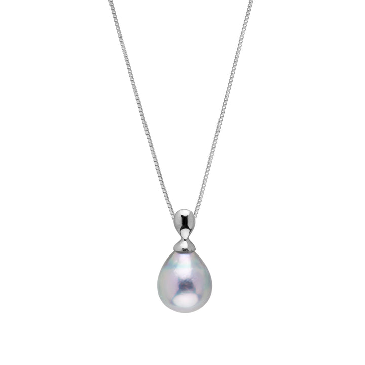 Dew Collection 8.0-9.0 mm Baroque Silver Akoya Pearl Pendant white gold