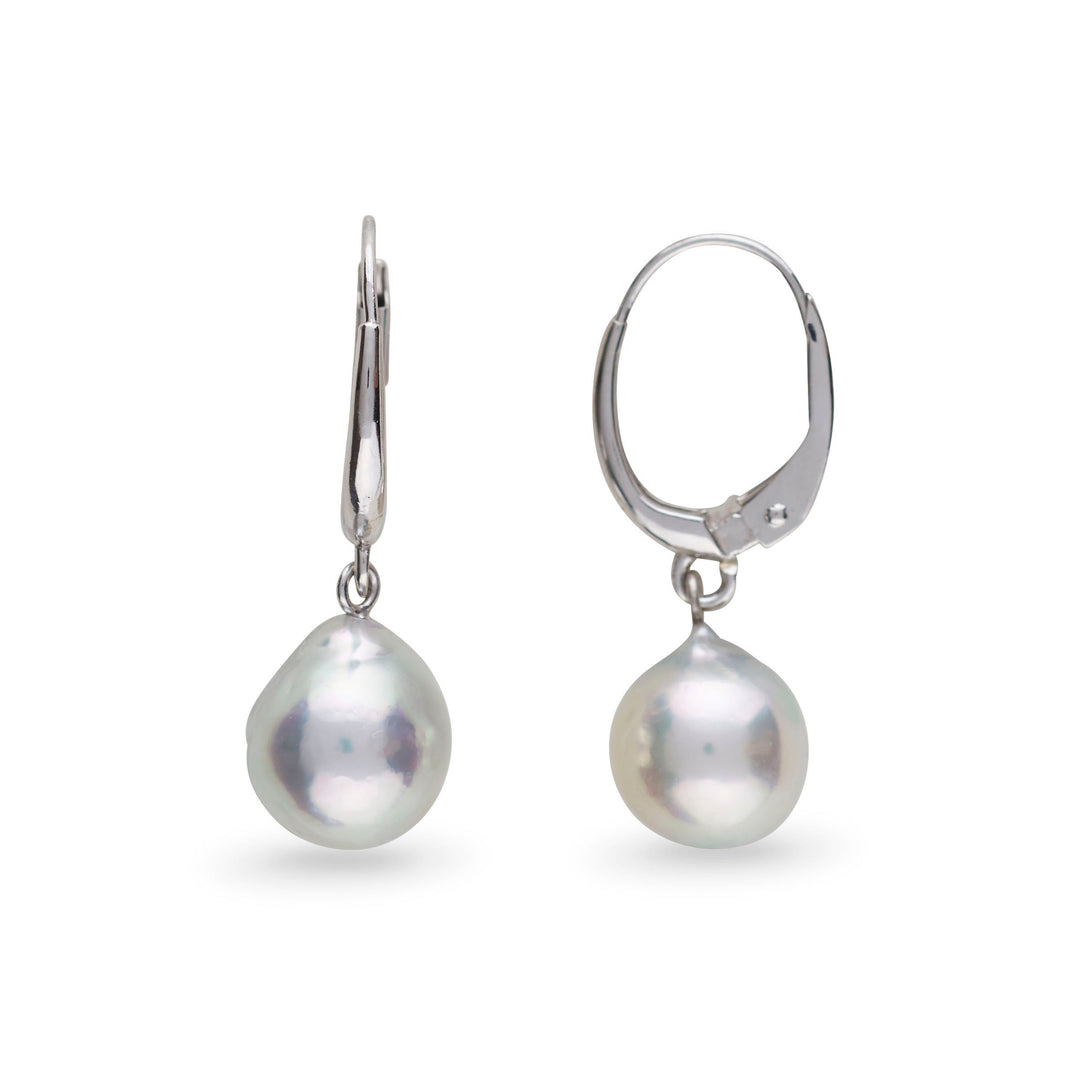 Muse Collection 8.0-9.0 mm Baroque Silver Akoya Pearl Dangle Earrings