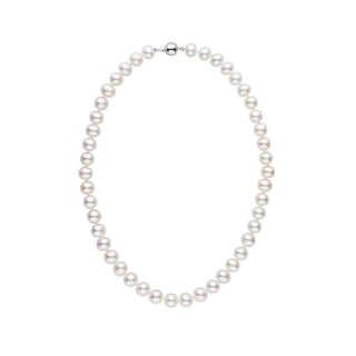 8.5-9.0 mm White Freshwater Pearl Necklace white gold