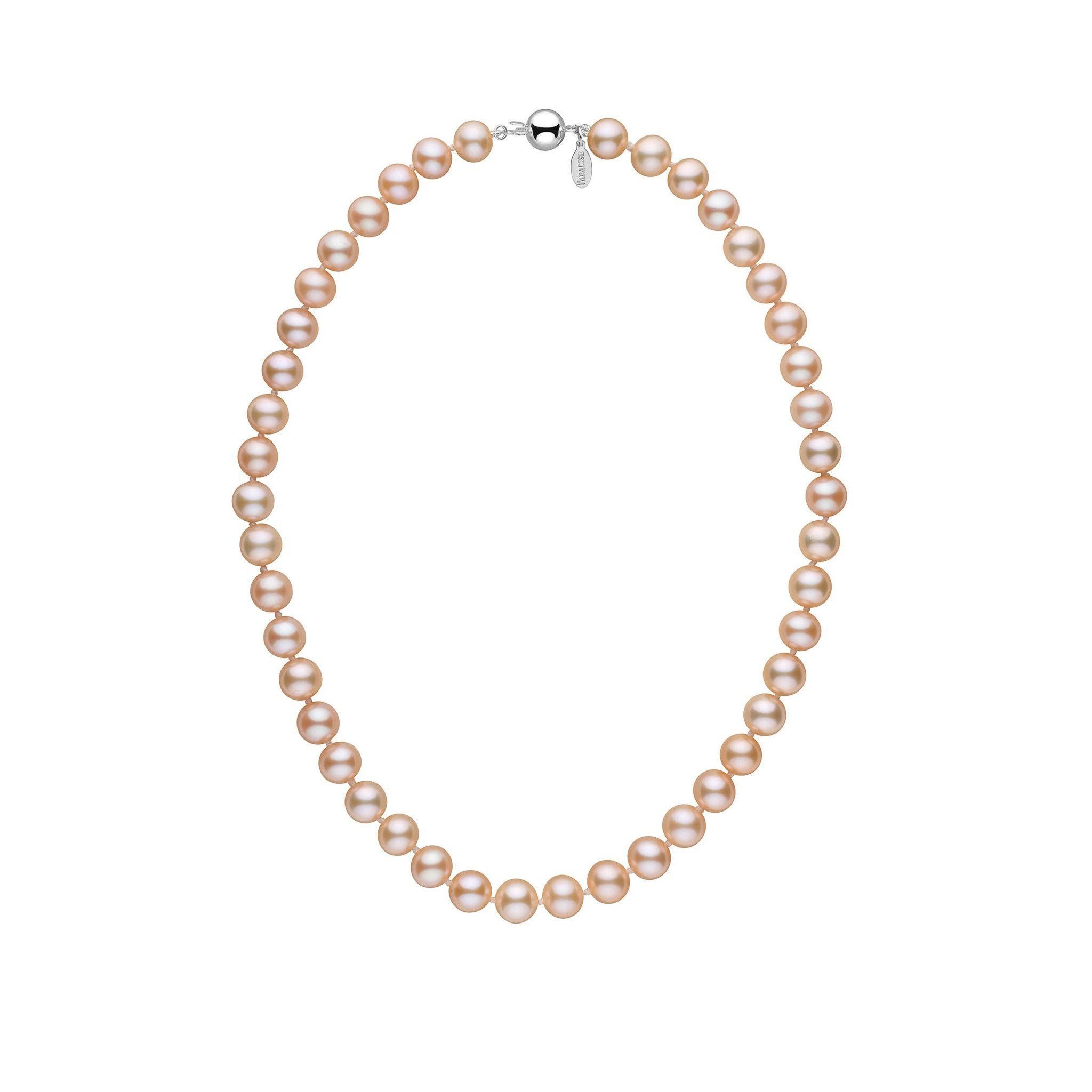 8.5-9.0 mm 16 Inch Pink to Peach Freshadama Freshwater Pearl Necklace