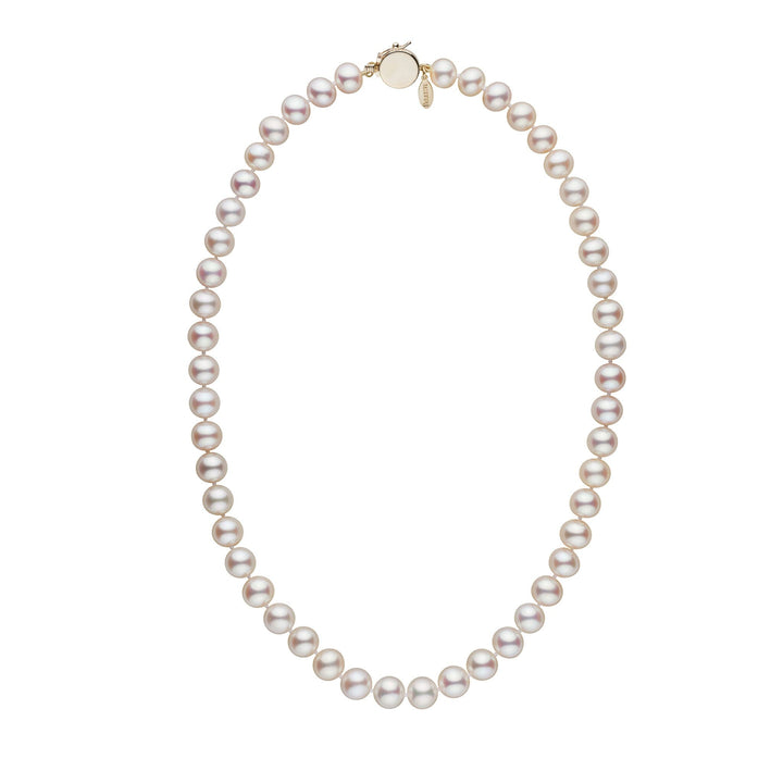 Personalized 18 Inch 8.5-9.0 mm White Freshadama Freshwater Pearl Circle Clasp Necklace