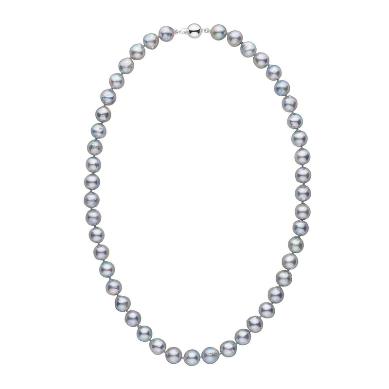 アクセサリー neuf. Akoya baroque pearl long necklace 85-90-mm-18-inch-silver-blue-