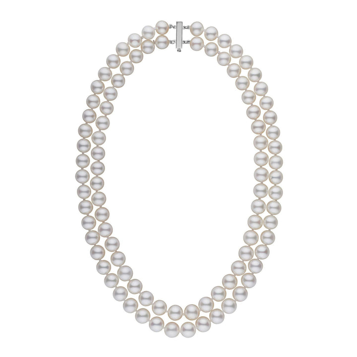 8.5-9.0 mm AAA Double Strand White Freshwater Pearl Necklace