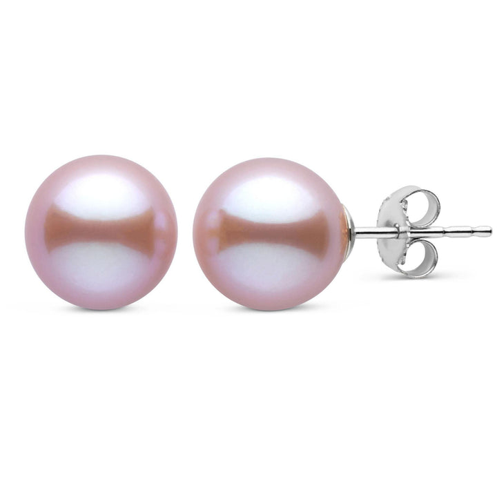 9.0-10.0 mm AAA Lavender Freshwater Pearl Stud Earrings