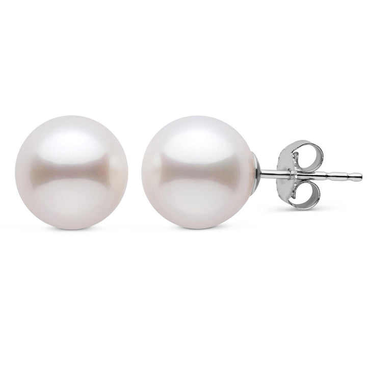 9.0-10.0 mm AAA White Freshwater Pearl Stud Earrings