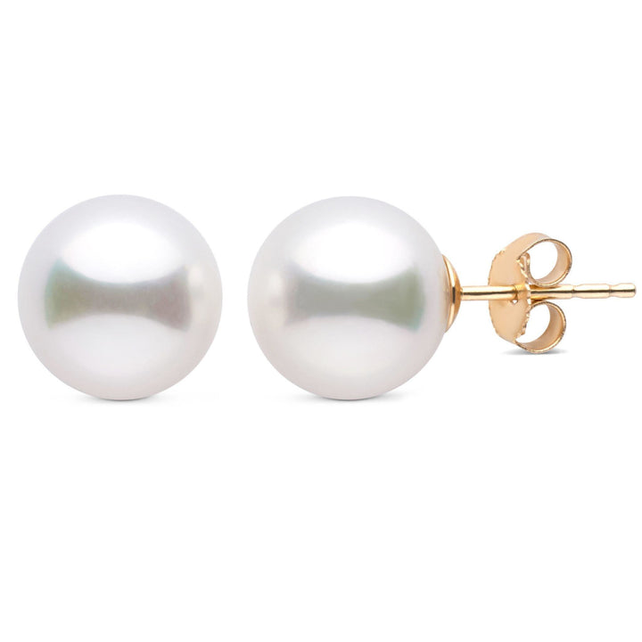 9.0-10.0 mm AAA White South Sea Pearl Stud Earrings