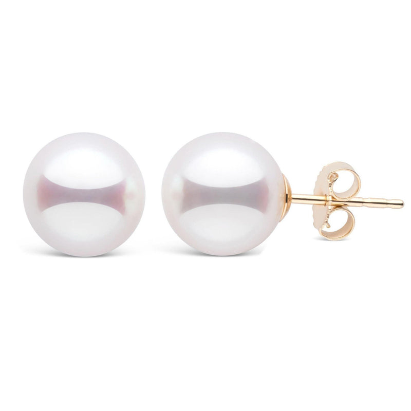 9.0-9.5 mm White Akoya AAA Pearl Stud Earrings – Pearl Paradise