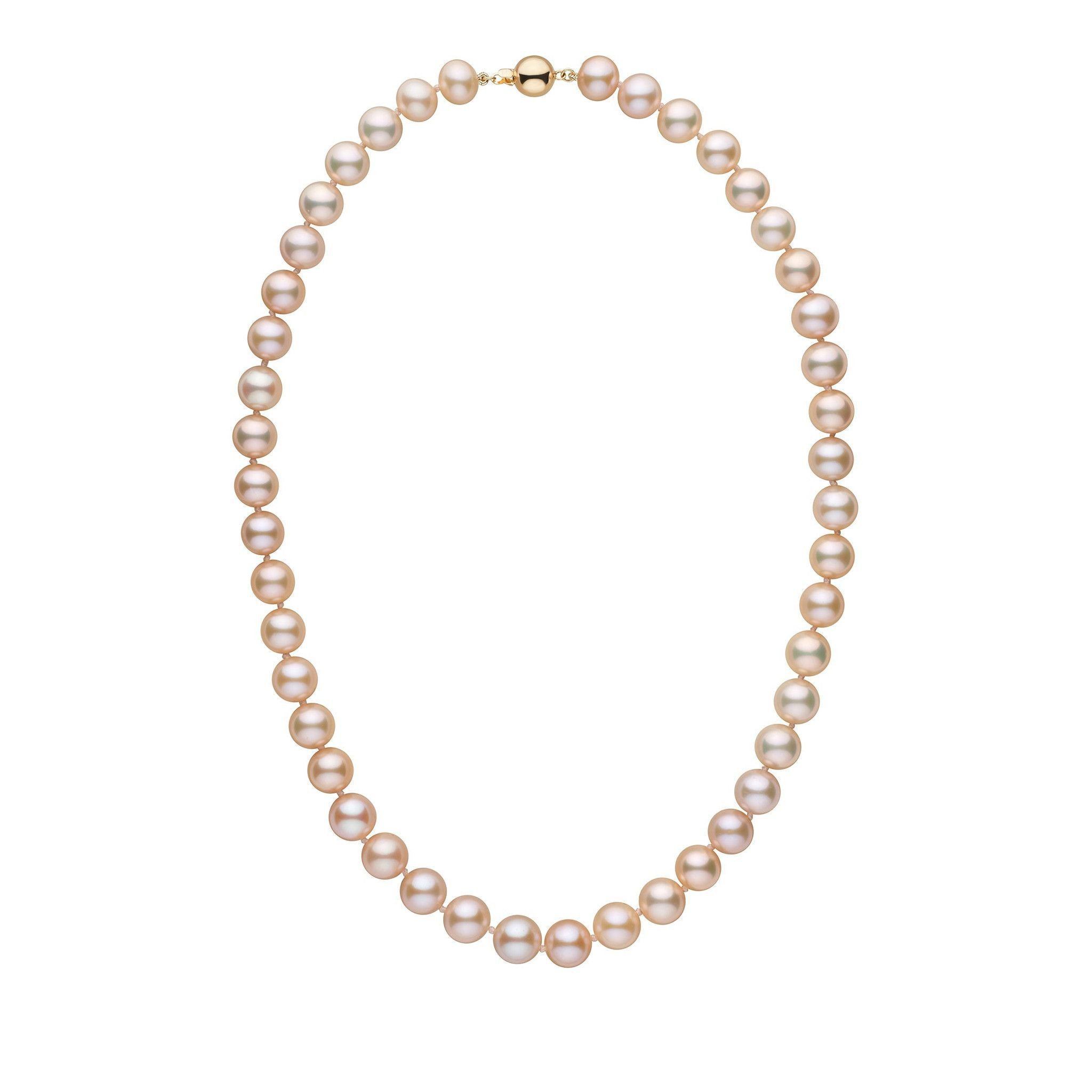 9.5-10.5 mm AAA Pink to Peach Freshwater Pearl Necklace – Pearl