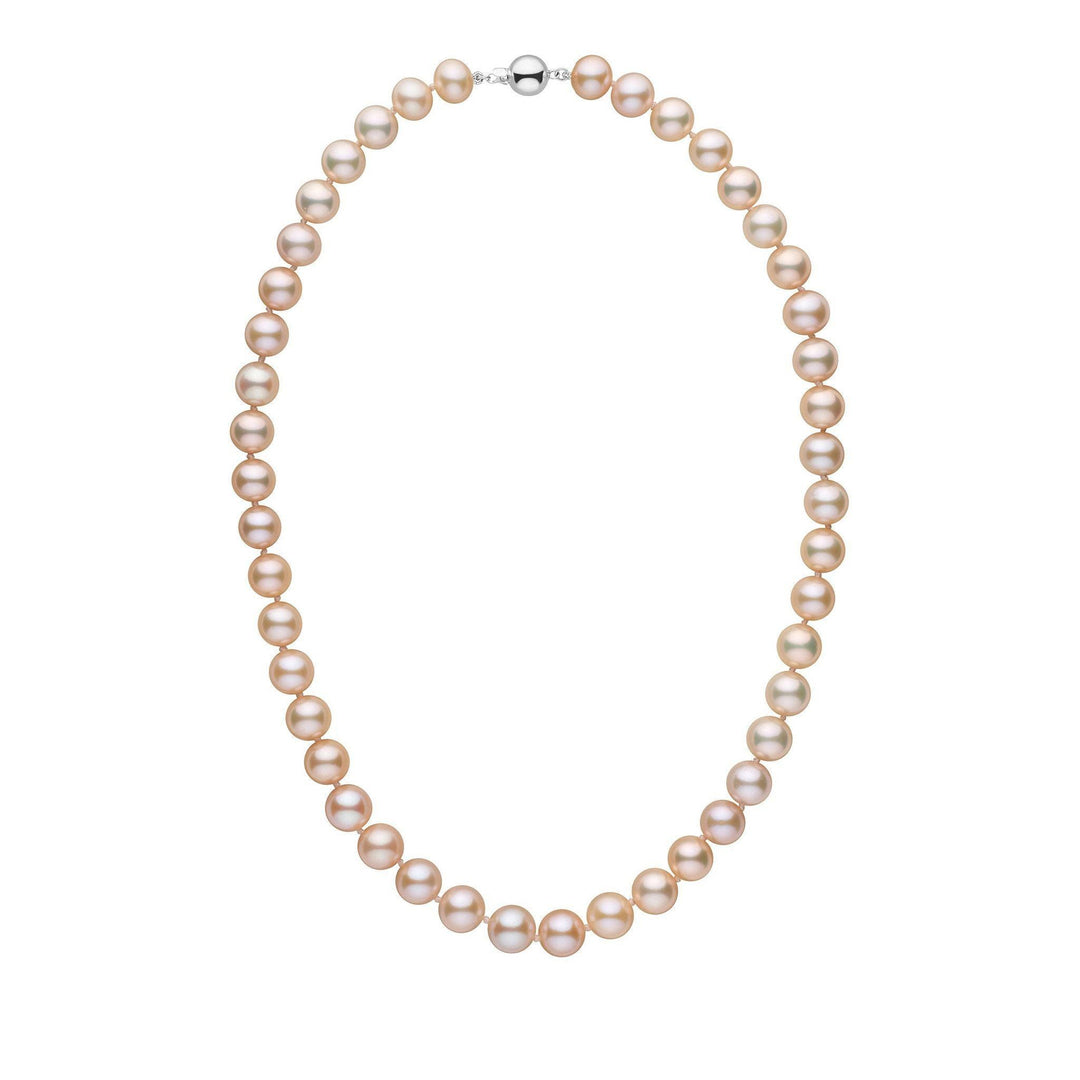 9.5-10.5 mm 18 inch AAA Pink to Peach Freshwater Pearl Necklace