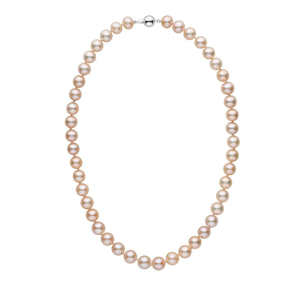 9.5-10.5 mm 18 inch AAA Pink to Peach Freshwater Pearl Necklace wg