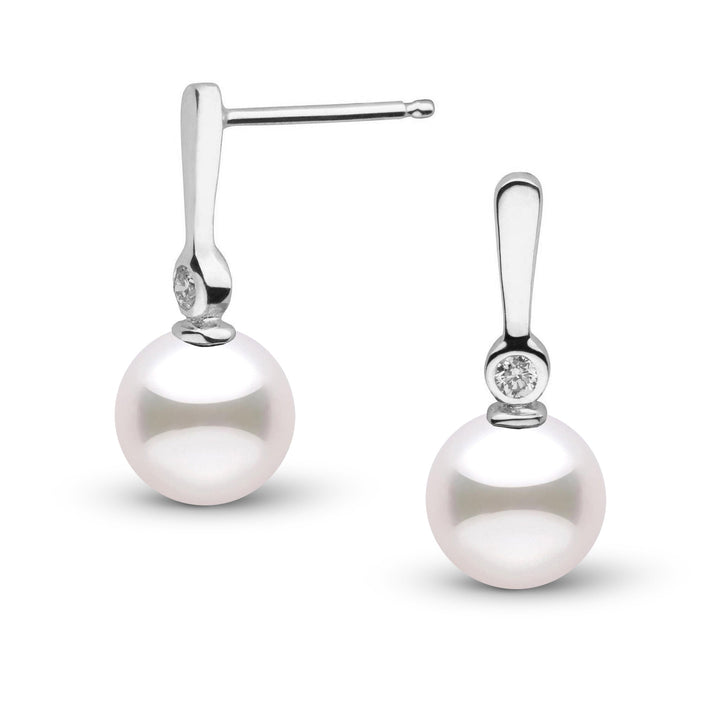 7.5-8.0 mm Akoya Pearl and Diamond Aspire Collection Earrings white gold