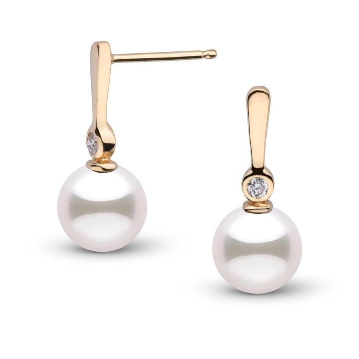 7.5-8.0 mm Akoya Pearl and Diamond Aspire Collection Earrings yellow gold