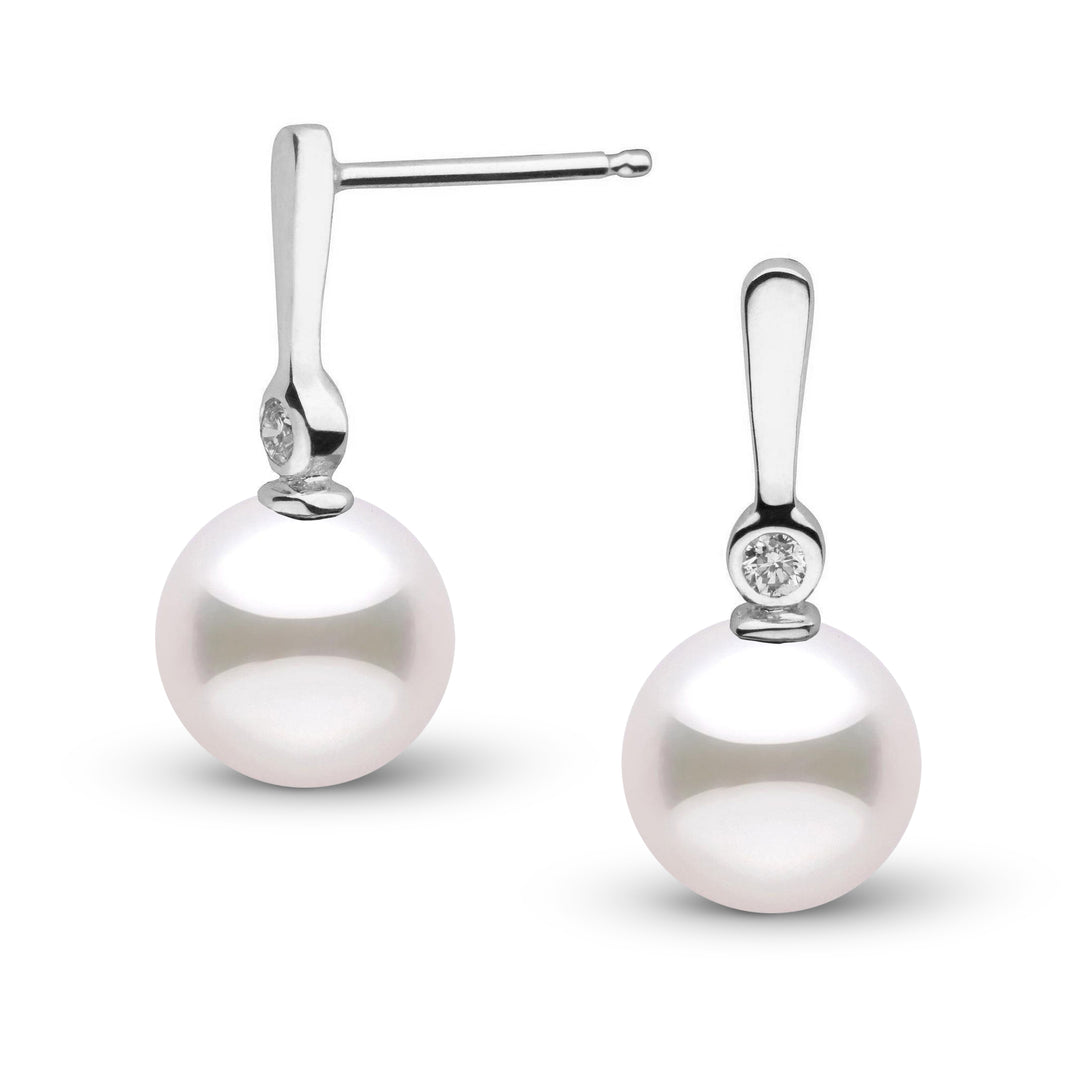 8.0-8.5 mm Akoya Pearl and Diamond Aspire Collection Earrings white gold