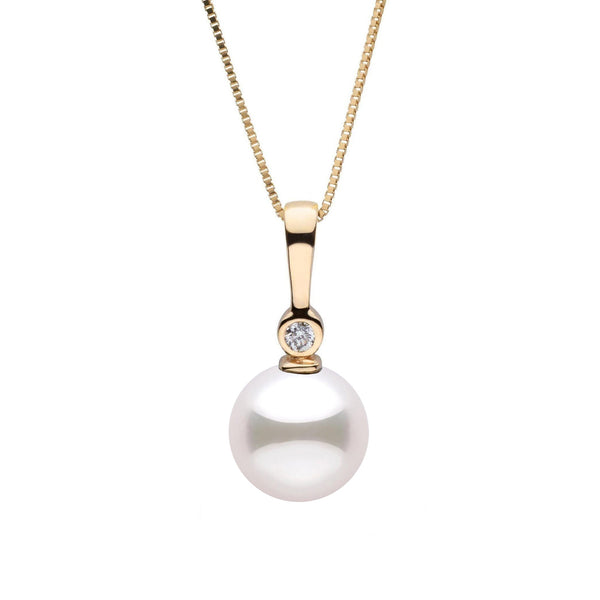 8.0-8.5 mm Akoya Pearl and Diamond Aspire Collection Pendant yellow gold
