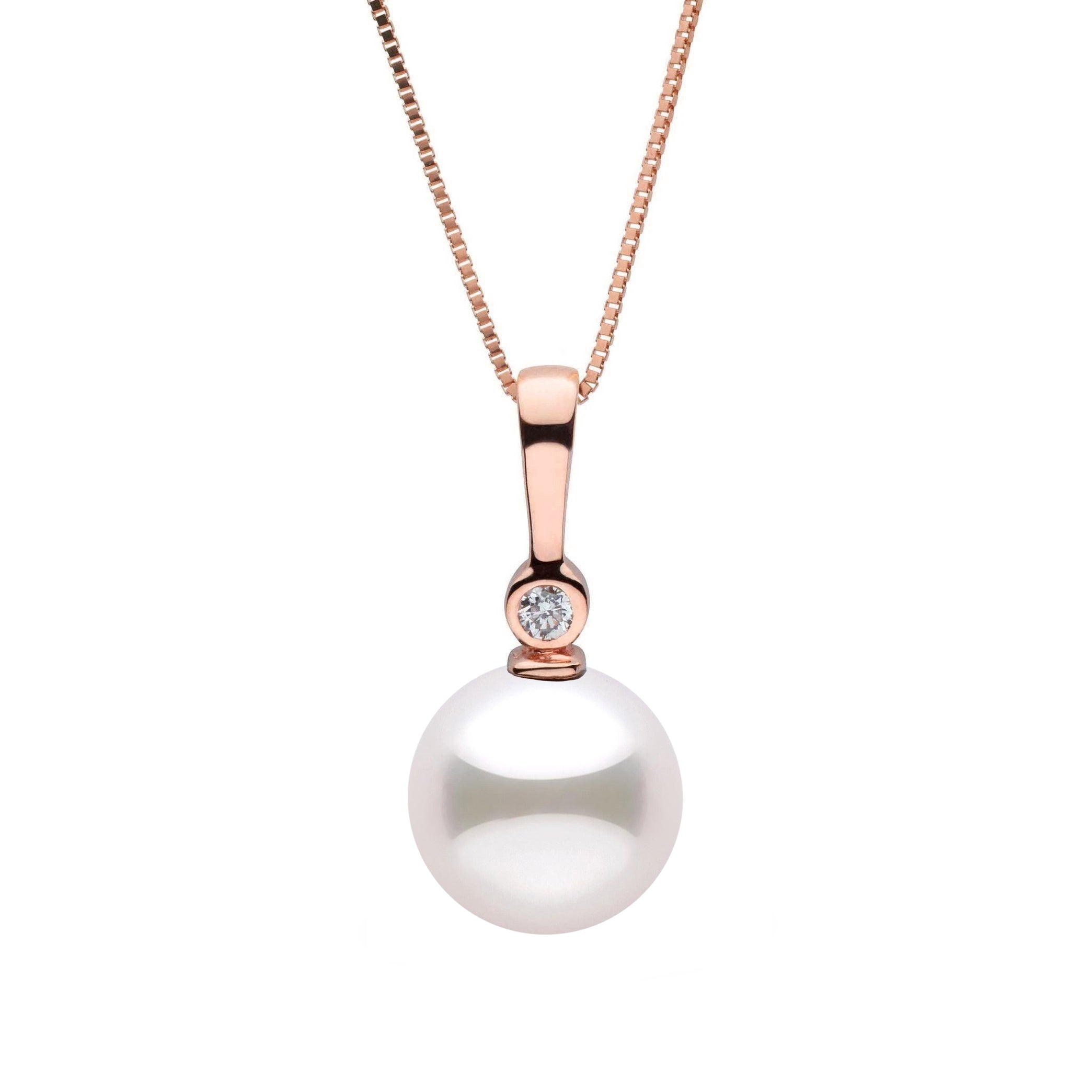 8.5-9.0 mm Akoya Pearl and Diamond Aspire Collection Pendant Rose gold