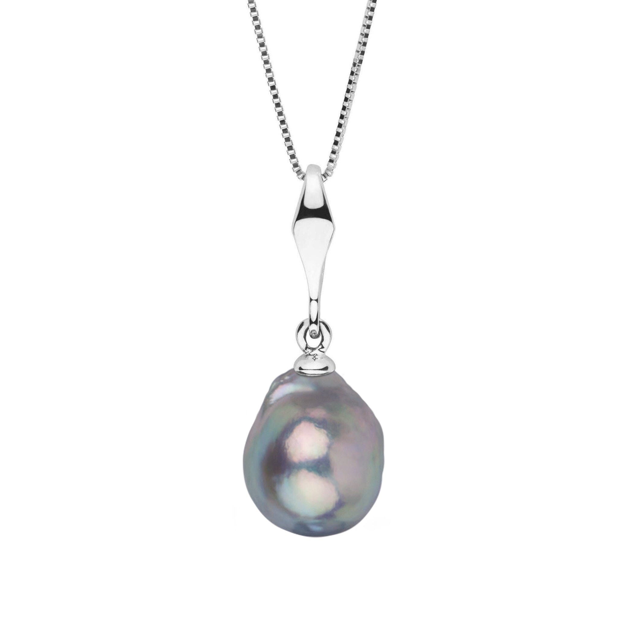 Essential Collection 9.5-10.0 mm Silver Blue Akoya Pearl Pendant