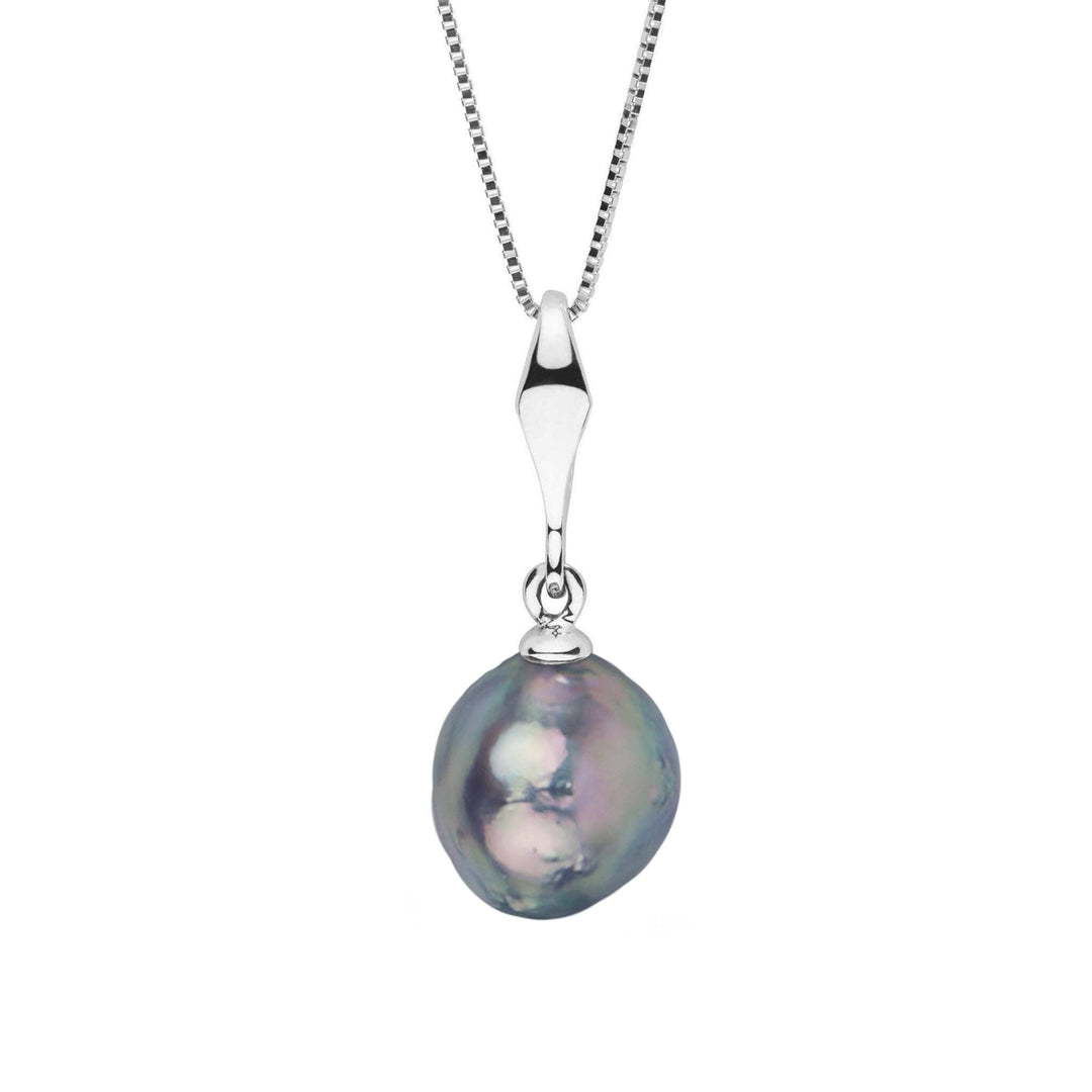 Essential Collection 9.5-10.0 mm Silver Blue Akoya Pearl Pendant