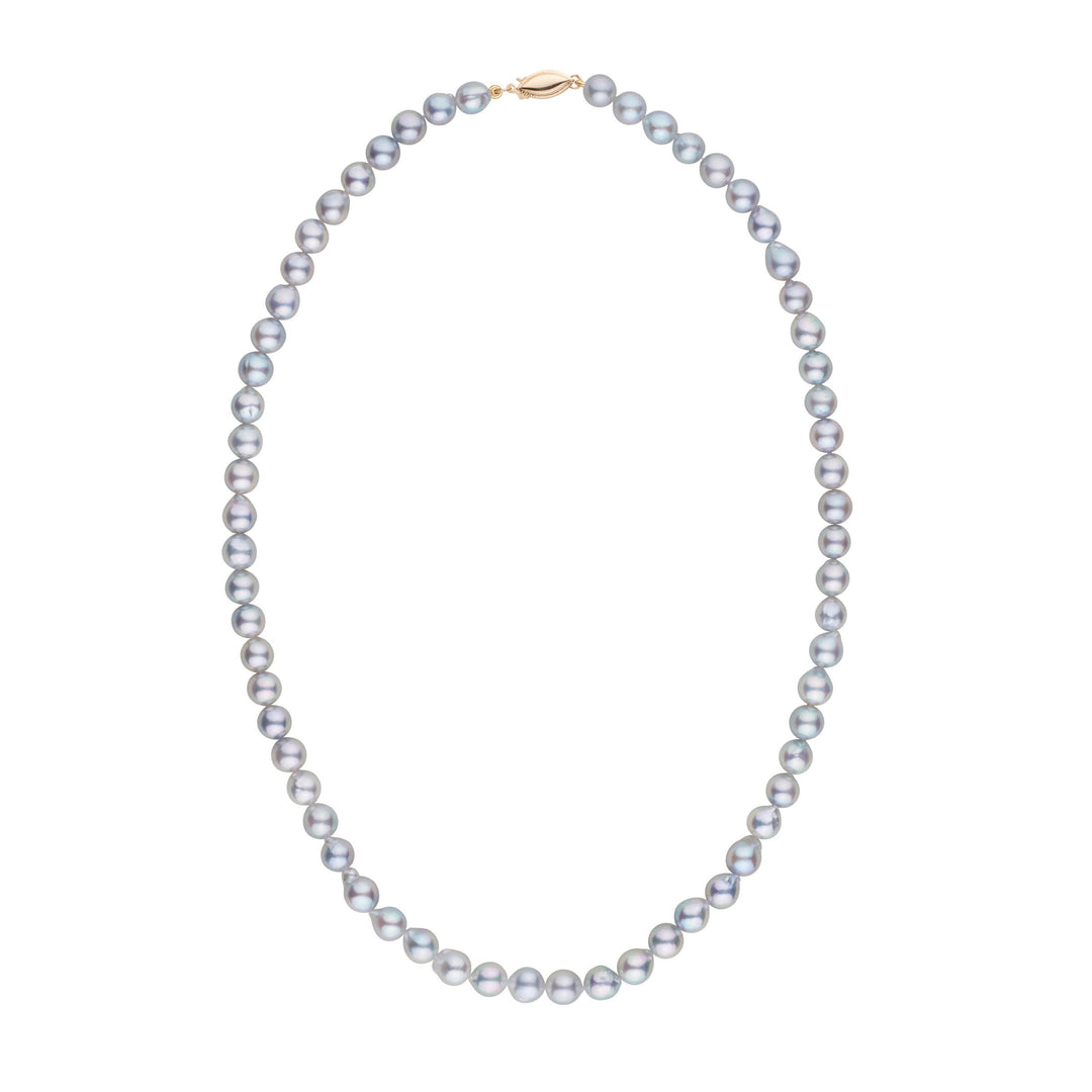 6.0-6.5 mm 18 Inch Silver-Blue Akoya Baroque Pearl Necklace