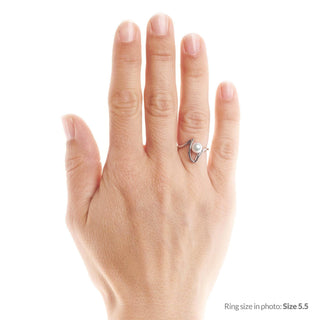 Cordon Collection Akoya Pearl Ring on model hand