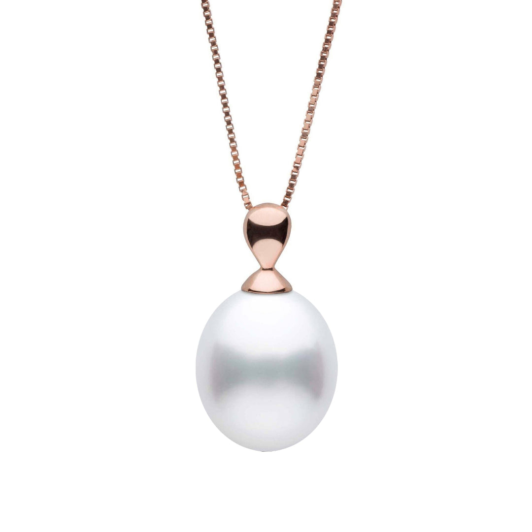 Dew Collection 9.0-10.0 mm White South Sea Drop Pearl Pendant Rose Gold