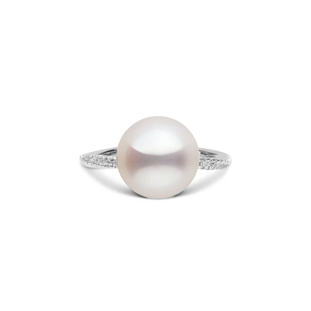 Pirouette Collection 10.0-11.0 mm White Freshadama Pearl and Diamond Ring White Gold front