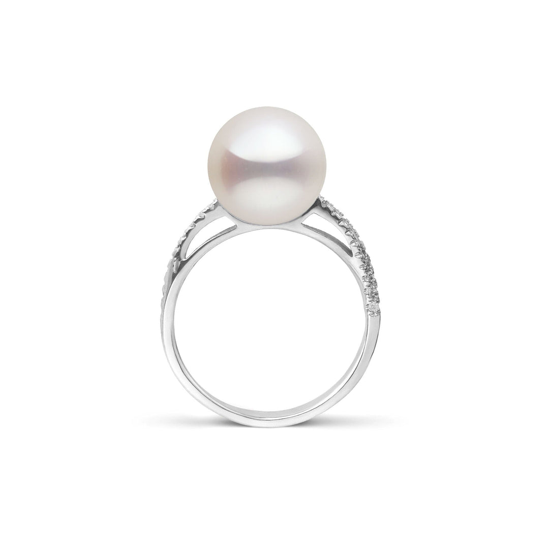 Pirouette Collection 10.0-11.0 mm White Freshadama Pearl and Diamond Ring White Gold side