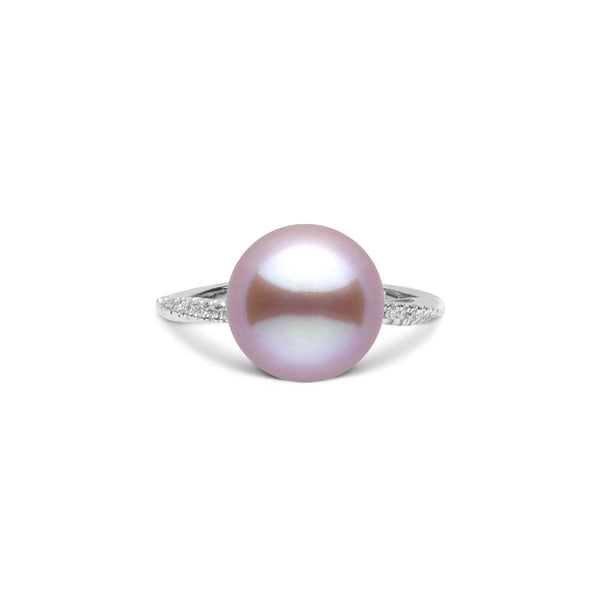 Pirouette Collection 10.0-11.0 mm Lavender Freshadama Pearl and Diamond Ring White Gold front
