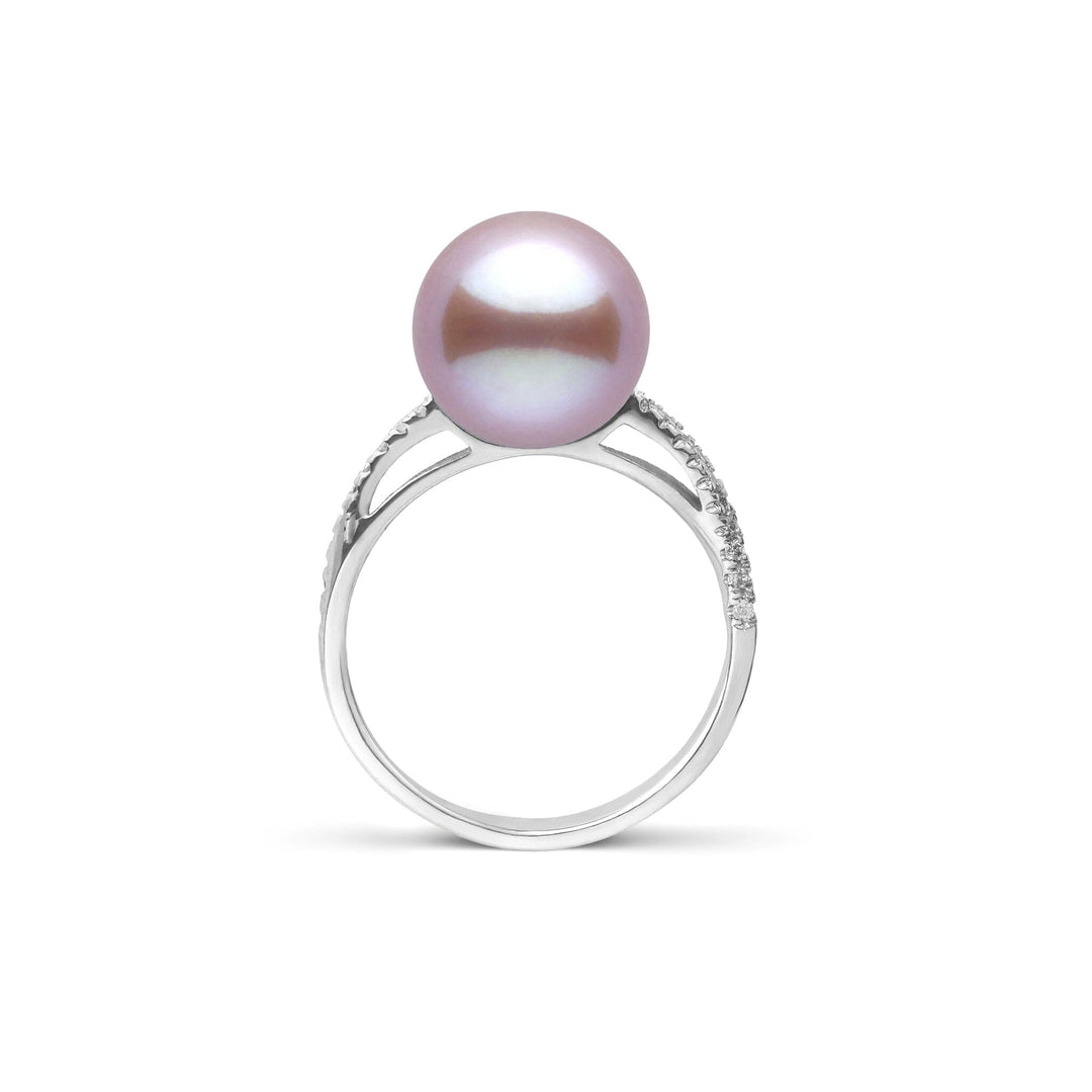 Pirouette Collection 10.0-11.0 mm Lavender Freshadama Pearl and Diamond Ring White Gold side
