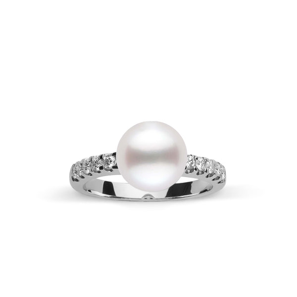 Decade Collection 9.0-10.0 mm White South Sea Pearl and Diamond Ring wg