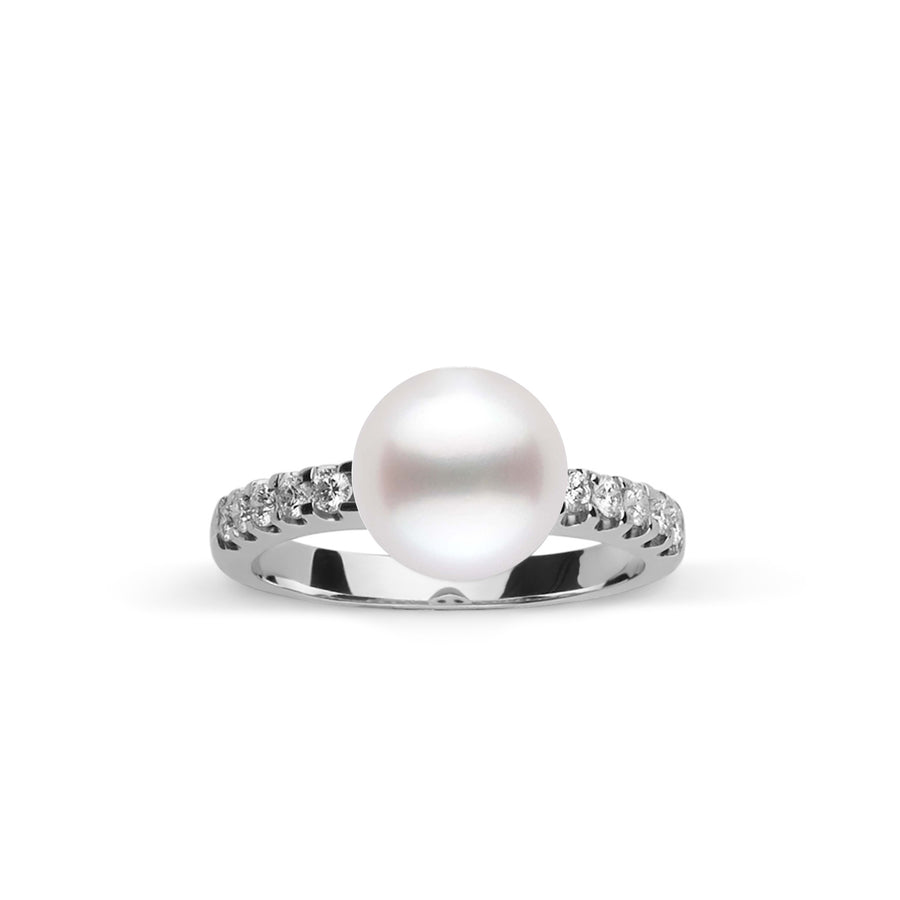Decade Collection 9.0-10.0 mm White South Sea Pearl and Diamond Ring wg