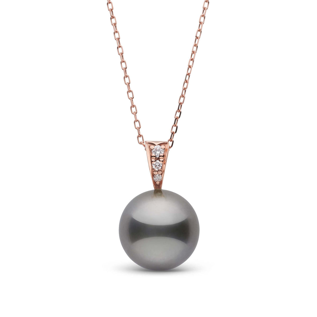 Desire Collection 11.0-12.0 mm Tahitian Pearl and Diamond Pendant