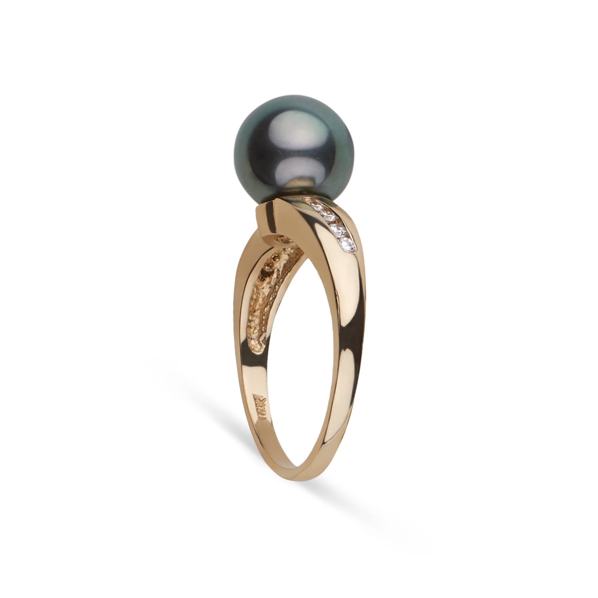 Desire Collection 9.0-10.0 mm Tahitian Pearl and Diamond Ring