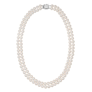 AAA double strand, 6.0–6.5 mm Akoya pearls with mirror-like luster and perfectly round