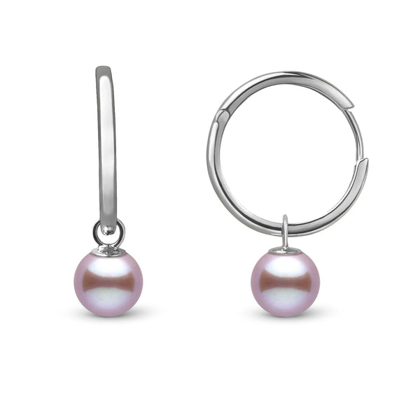 7.5-8.0 mm Lavender Freshadama Pearl Endless Hoop Earrings White Gold