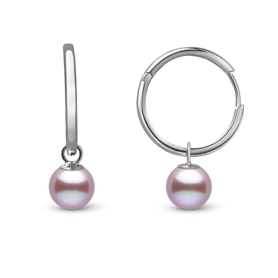 7.5-8.0 mm Lavender Freshadama Pearl Endless Hoop Earrings White Gold