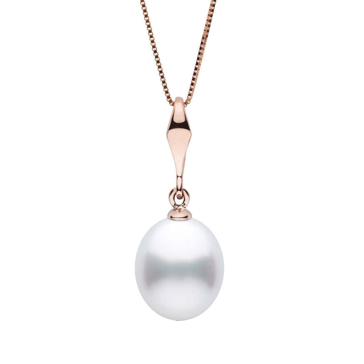 Essential Collection 9.0-10.0 mm White South Sea Drop Pearl Pendant Rose Gold