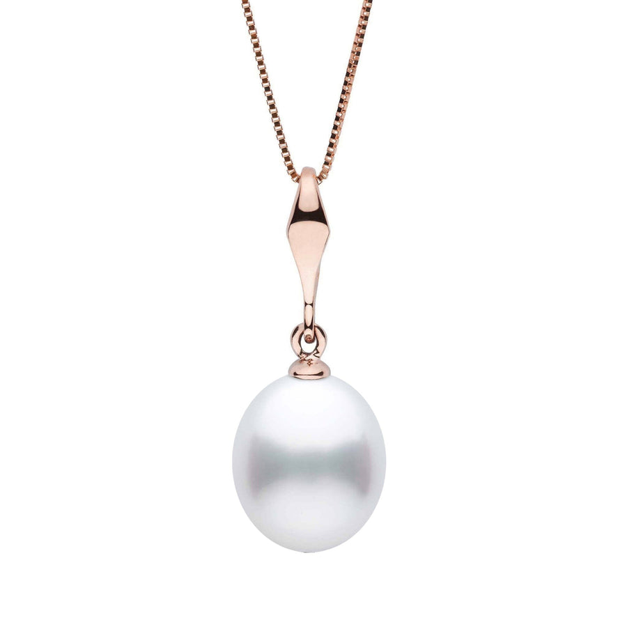 Essential Collection 9.0-10.0 mm White South Sea Drop Pearl Pendant Rose Gold