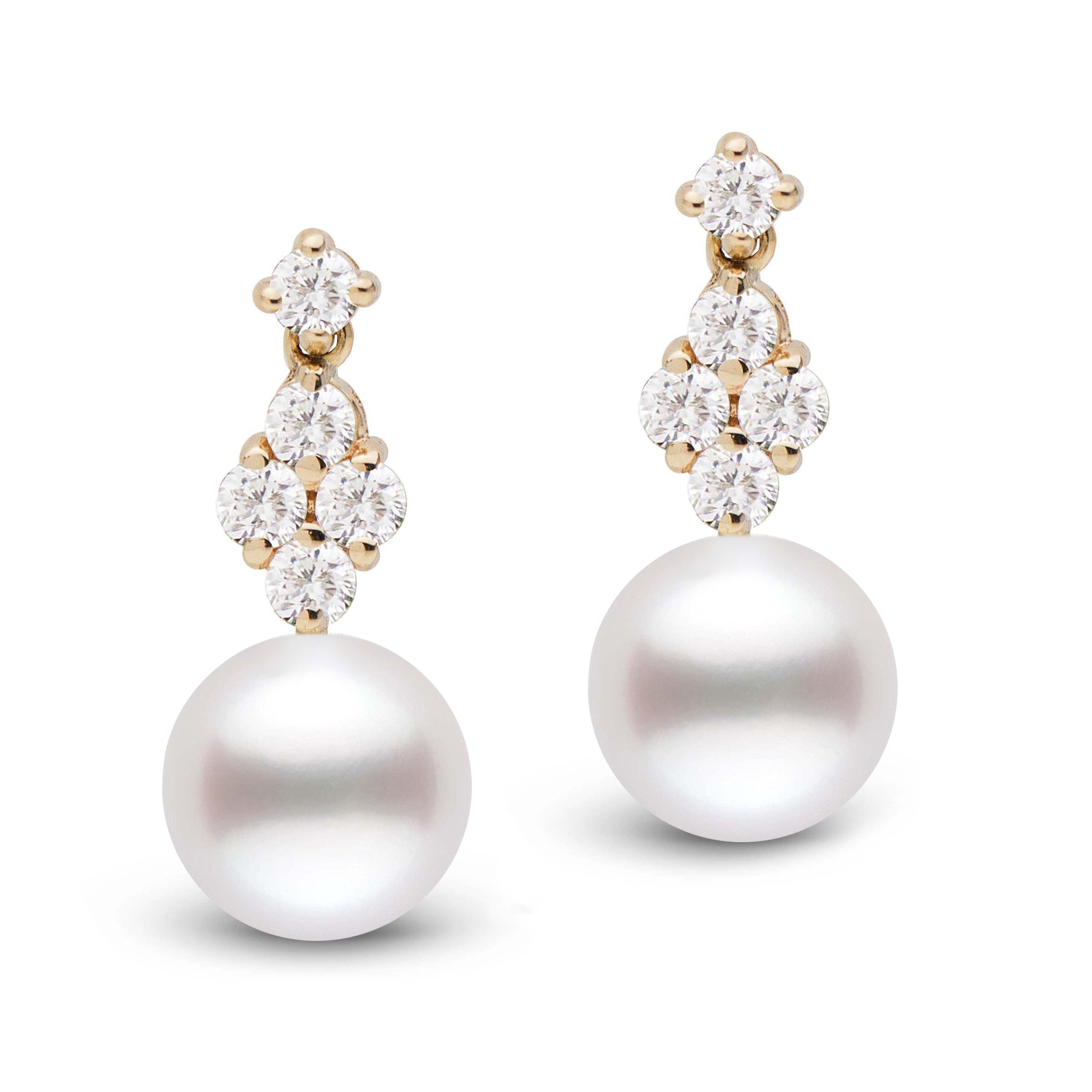 9.0-10.0 mm White South Sea Pearl and Diamond Elegance Collection Earrings
