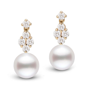 9.0-10.0 mm White South Sea Pearl and Diamond Elegance Collection Earrings yg
