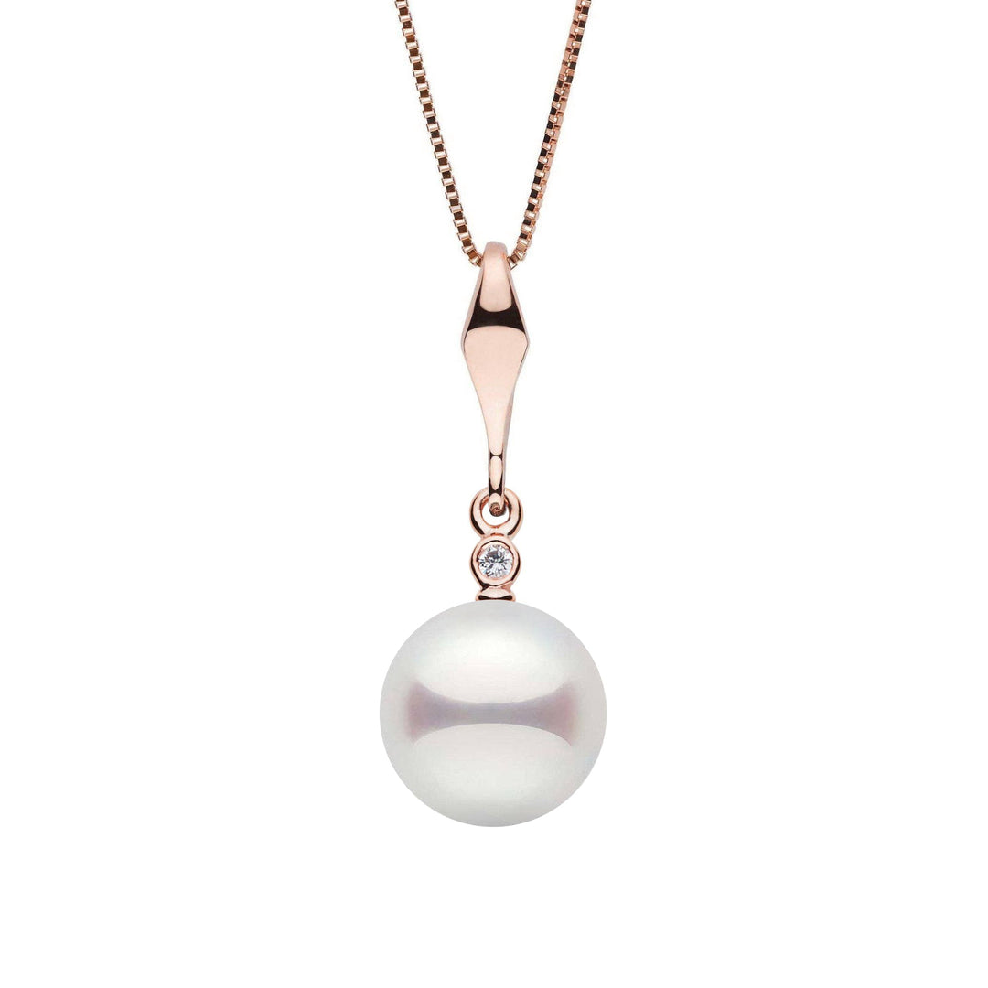 Essential Collection 8.5-9.0 mm Akoya Pearl Pendant with Diamond Accent Rose gold